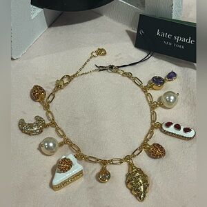 Kate Spade Gold Patisserie Charm Bracelet New